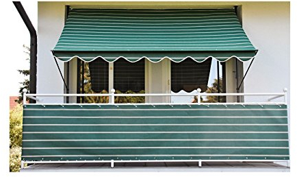 Angerer Freizeitmöbel GmbH Klemmmarkise Exklusiv - Markise für Sonnenschutz - Montage ohne Bohren und Dübeln - ideale Balkonmarkise für Mietwohnungen (Grün, 350 cm)