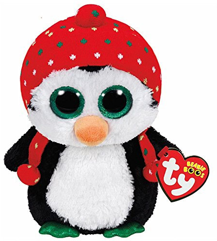 Carletto Ty TY36950 Pinguin mit Mütze und Glitzeraugen, schwarz/Weiss