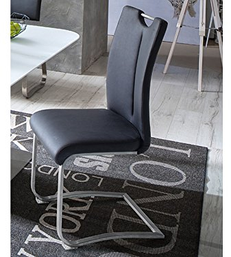 möbelando Schwingstuhl Esszimmerstuhl Küchenstuhl Schwinger Stuhl Kerrin I (2-er Set) Schwarz