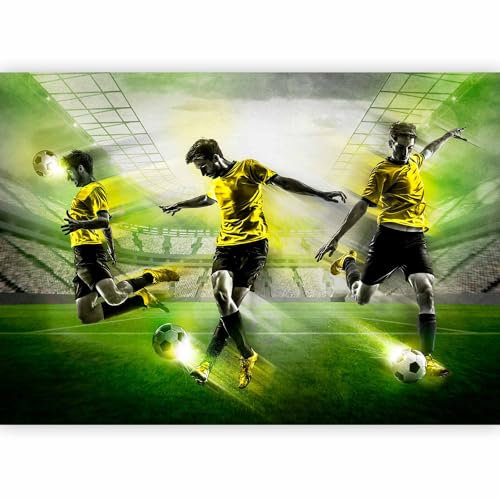 murando - Papier peint panoramique moderne 300x210 cm - Revêtement mural décoration pour chambre salon - Design moderne - Beige vert gris - Hommes, football, sport, adolescent 10110902-8