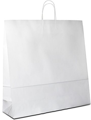 Papiertüten weiß mit Kordel-Henkel I 300 Stk. 45+17x48cm I Papiertragetasche für Einzelhandel, Hochzeit, Geburtstag, TO-GO I Geschenktüten aus Kraftpapier I HUTNER