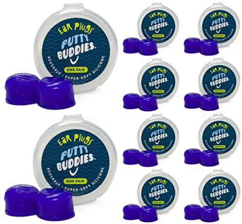 Putty Buddies Bouchons d' oreilles piscine super doux et confortable pour les enfants (bloc d' eau) 10 paires Bleu