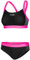 Aqua Speed Bikini Set für Damen | Sport Zweiteiler | Beachvolleyball | Bathing Suits Woman | 2-Piece Swimsuit | sportliche Bademode | Schwimmbikini | Schwarz-Grau-Rosa, Gr. 42 | Naomi