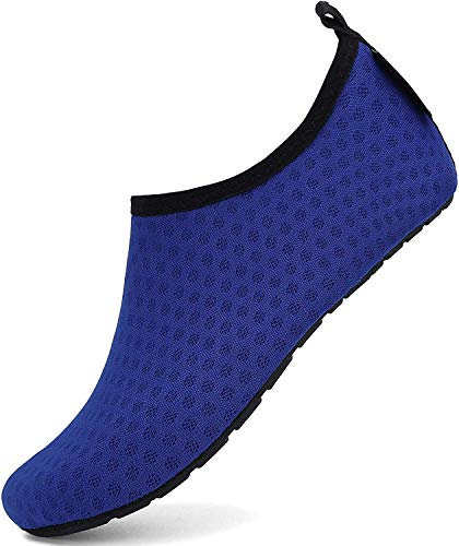 SAGUARO Niños Niñas Zapatos de Agua Mar y Deportes Acuáticos Secado Rápido Natación Zapatos Zapatillas de Agua de Playa Surf Escarpines de Verano Piscina,Mesh Azul 34/35 EU