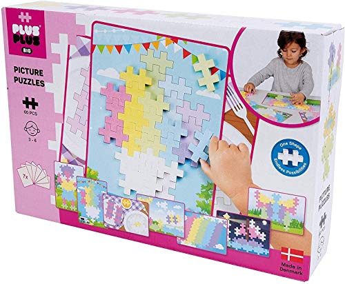 Geniales Konstruktionsspielzeug, Big Picture Puzzle Pastel, Vorlagen-Puzzle, Bausteine-Set, 60 Teile