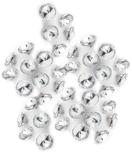 Ejoyous 50 Stück Kristall Diamante Knöpfe, 20mm Runde Kristallknöpfe Tuftingknöpfe Polsterknöpfe zum Nähen für Kleidung Sofa Polster Kopfteil Deko