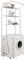 BAOYOUNI Waschmaschinenregal Toilettenregal Platzsparendes Badezimmerregal aus Metall Bad WC Stand Regal mit 3 Ablagen Breite Verstellbare Lagerregal (58-95) x 49 x 210 cm, Elfenbein