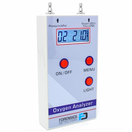 Wooge Oxygen Analyzer by Forensics | 21%-100% | O2, Flow & Pressure Digital Readout |