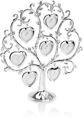 Ottaviani Portafoto Linea Home. Portafoto con Albero genealogico in Metallo Argentato. Dimensioni: 25x9,5x26 cm. La referenza è 25775