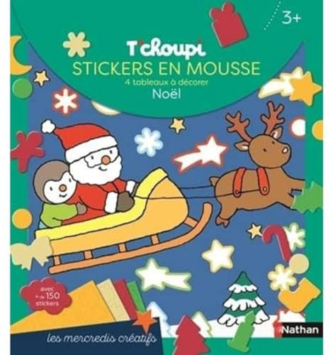 T'choupi stickers en mousse - 4 tableaux à décorer - NOËL
