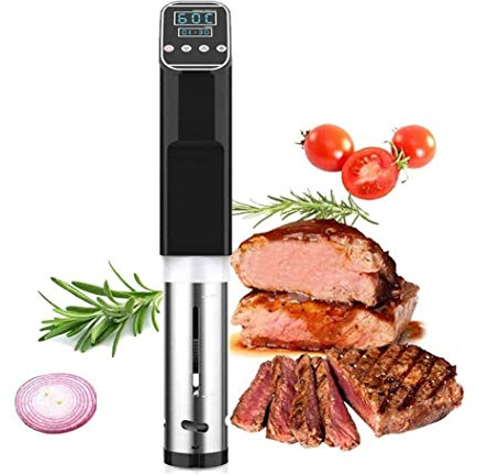SMSOM Sous Vide Machine, Accurate Immersion Circulator Cooker 1000W, Ultra Quiet, Stainless Steel Precise cooker,Clips on Deep Container