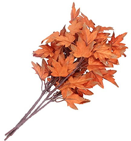 VALICLUD Wohnkultur Künstliche Ahorn Bl?tter Zweige 4Pcs Herbst Blumen Picks Seide Ahorn Bl?tter Stem Ernte Herbst Girlanden für Home Küche Büro Thanksgiving Mittelstücke Dekoration