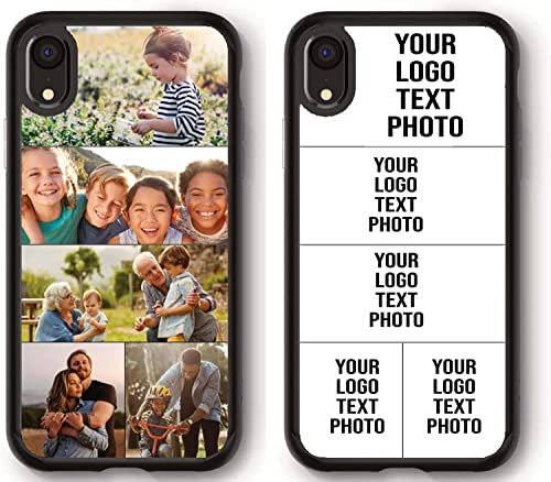 Mobile Stuff Personalised Phone Case for iPhone XR, Shockproof TPU Bumper back Custom Cover Collage Your Own Photo for iPhone XR - 6.1 Inch, Personalize with Five Image Collage Layout B