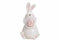 Dekofigur Hase mit Ei Keramik Weiß Rosa 20x11x10 cm Osterdeko