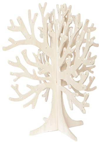 Ledacolor Baum Aus Holz zum Gestalten und Bemalen | Schmuckbaum H ca. 30 cm, Ø ca. 25 cm | DIY Lebensbaum | Dekoration zum aufstellen | 3D Stammbaum