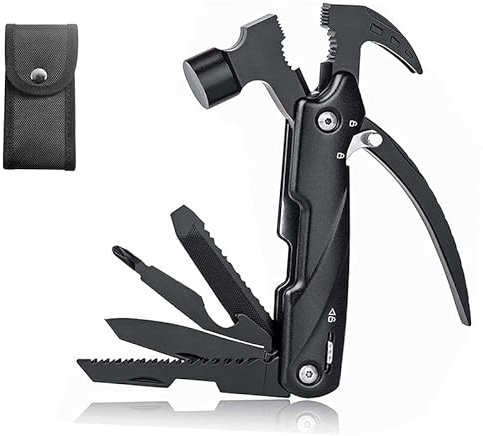 Multifunctional Hammer, 15 in 1 Multitool Hammer, Foldable Multifunctional Tools with Bottle Opener Screwdriver Gifts for Men, Multitool Tool for Outdoor, Camping, Emergency Exit