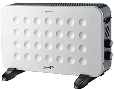 LEMODO mobile Elektroheizung - energiesparende Konvektor Heizung - Elektrische Heizung mit 3 Leistungsstufen - Heizgerät ohne Gas - robuster Elektroheizkörper (750W / 1.250W / 2.000W)