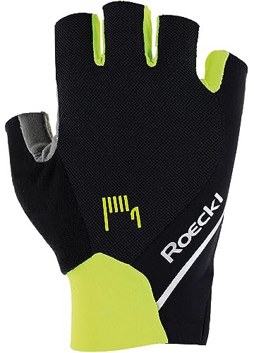 Roeckl Damen, Herren Fahrradhandschuhe Ivory 2 Black-Fluo-Yellow 10