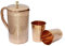 BRACOP® Kupfer-Wasserkaraffe Trinkgefäß Krug aus reinem Kupfer indischer Kupfer-Wasserkrug Kupferkrug mit Deckel Kupfer-Ayurveda-Kupferkrug Wasserkocher Kupferbecher Wasserkrug Cocktailbecher