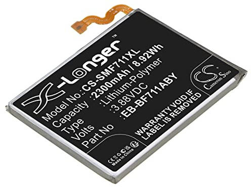 TECHTEK Batterie 2300mAh Compatible avec [Samsung] Galaxy Z Flip 3, M-F711R4, SM-F7110, SM-F711B, SM-F711D, SM-F711J, SM-F711N, SM-F711T, SM-F711U, SM-F711U1, SM-F711V, SM-F711W remplace EB-BF711ABY