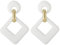 SIXDUTON Ohrringe Creole für Damen, Hypoallergen Groß Rechteck Neon Statement Ohrringe Modeschmuck für Frauen und Mädchen (Weiss)