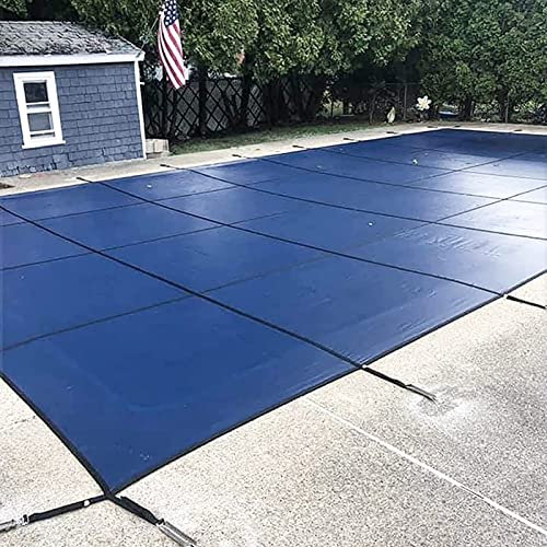 Inground-Poolabdeckung, rechteckig, blau, robuste Schwimmbad-Winterschutz-Pool-Laubnetzabdeckung, einschließlich Aller notwendigen Hardware (Größe: 3 m x 5 m/10 Fuß x 16 Fuß)