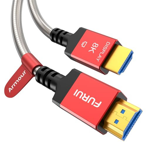 FURUI Fiber Optic HDMI 2.1 Cable 200 FT, in Wall - 48Gbps Outdoor Armoured HDMI 2.1 Cable [8K@60Hz,4K@120Hz] Dynamic HDR, eARC for RTX 3080/3090 Xbox Series X PS5 Denon AV Receiver LG Samsung Sony TV