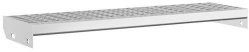 vidaXL Gradino in Griglia 80x24x7 cm Acciaio Zincato, Gradino grigliato, Gradino Antiscivolo, Gradino a griglia in Metallo
