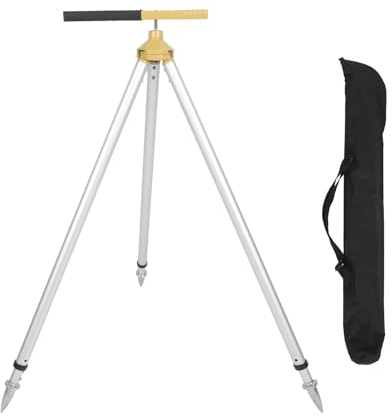 Vermessungs Stativ, 29,5 bis 47 Teleskop-Prisma-Stangen Stativ, Aluminium-GPS-Rover-Stange mit Klemme, Schwerlast-Land Vermessungs Werkzeug, Ideal für Total Station