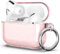 ULAK AirPods Pro Hülle, Durchsichtig Stoßfest Hülle Dünn Schutzhülle mit Karabiner Transparent Ladecase für Apple AirPods Pro 2022 / Airpods Pro 2019 (LED an der Frontseite Sichtbar) - Rosa Glitzer