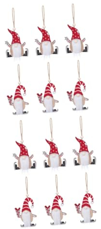 Cabilock 12 STK Weihnachtsbaum-Anhänger Weihnachtsdekorationen Statuendekor Weihnachtsbaum hängende Holzmarke Puppe Ornament Kamindekor Weihnachtsanhänger Foto-Requisiten Wagen Baby Zubehör