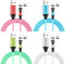 Magnetisches Ladekabel [1m+1m+2m+2m,4 Stück] 3A Schnelles Aufladen & Datensynchronisation Magnet-USB-Kabel 540° Drehen Magnetisch 2 in 1 Magnetkabel für Android Micro USB Typ C/USB C Smartphones