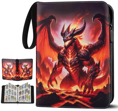 Sammelkarten Album Groß,50 Pcs Seite 900 Karten Kapazität Sammelalbum Karten, Sammelmappe Ordner Buch Mappe für Spielkarten,Sportkarten,Als Geschenk Karten Heft für Jungen Mädchen Sammler