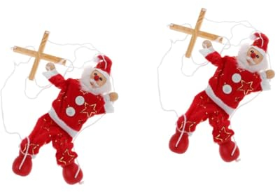 BESTonZON 2 Stück Weihnachtspuppe Kinderspielzeug Weihnachtsdekoration Kinderspielspielzeug Weihnachtsmann Figuren Weihnachtsmann Puppe Marionettenpuppe Handpuppe Lustige Puppe
