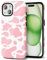 Svanove Cow Print Phone Case for iPhone 15 Plus Case Girly Trendy Pattern, Retro Cool Animal Print, Luxury Cute Case for Women Girl, Glossy Aesthetic Y2k Hard Shell Plastic Slim Cover, Pink