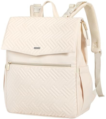 LANDICI Baby-Wickeltaschen-Rucksack, multifunktionaler Wickelrucksack, stilvolle Baby-Reise-Wickeltaschen mit Wickelunterlage, Kinderwagengurten für Mama, Vater, Jungen, Mädchen, Aprikose
