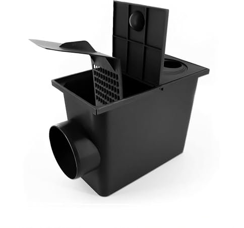 4INSTALATOR Regensinkkasten mit Sieb Regenrohrablauf waagerecht von 50mm bis 110mm Regenwasserablauf DN110 seitlich Dachrinnenablauf Regenwasserfilter Universell für Verschiedene Rohrgrößen