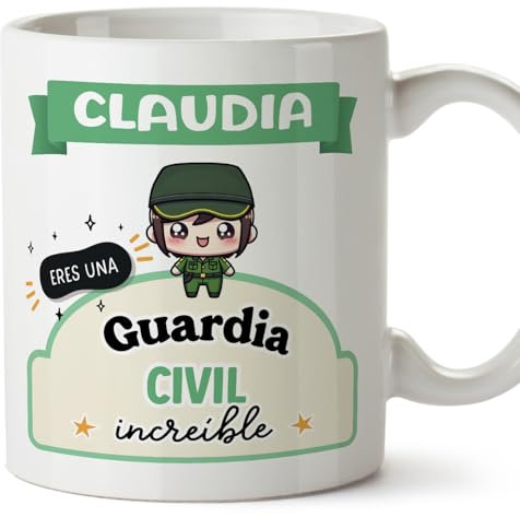MUGFFINS Tazas Personalizadas para GUARDIA CIVIL mujer - En Español - Eres increíble - Kawaii - 11 oz / 330 ml - Regalo Personalizable original y divertido