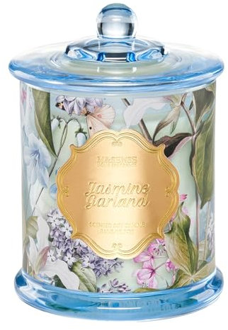 M&SENSE Duftkerze im Glas - Jasmin & Blütenkranz Kerzenduft - 360g Kerze mit langer Brenndauer über 60 Stunden - Sojawachskerze als stilvolle Heimdeko und Geschenkidee