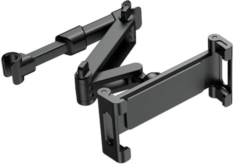 Soporte para tablet para reposacabezas de coche, soporte para tablet multiángulo, flexible, estable para entretenimiento en el asiento trasero