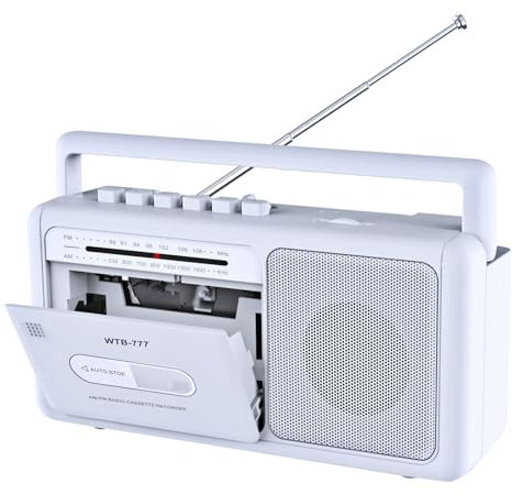 Baladeur Cassette,Lecteur de Cassettes Portable, Radio stéréo AM/FM Vintage avec Bluetooth, USB, Prise Casque, enregistreur Cassette Portable pour la Maison ou l'extérieur