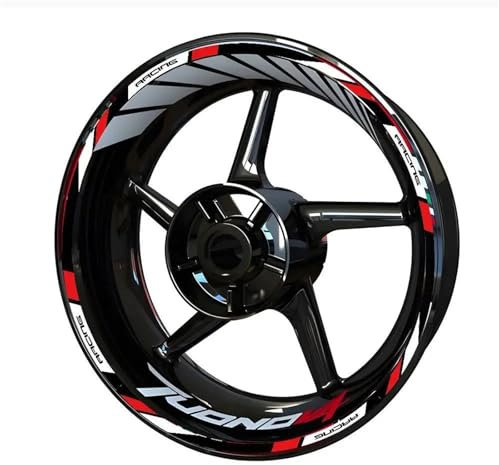 DTASMBD Felgenrandaufkleber Motorrad-Radaufkleber Für Aprilia Tuono V4 TuonoV4 Radaufkleber Felgen-Reflexaufkleber Radnabenaufkleber Motorrad Rad Aufkleber(Farbe 3)