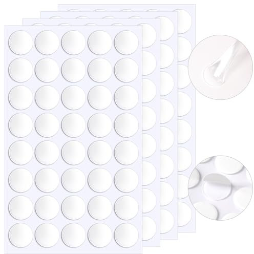 JANYUN 280 Stück doppelseitige Klebepunkte, entfernbarer, runder Kitt, transparentes doppelseitiges Klebeband zum Basteln, spurloses Klebeband (25 mm)