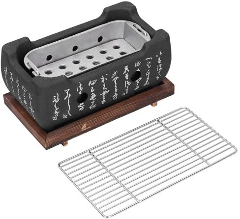 WYLFYJP Tragbarer Edelstahl-BBQ-Grill, Holzkohlegrill, Herd, Ofen, Aluminiumlegierung, Leichter Tischgrill for Balkon, Garten, Camping