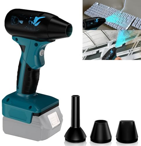 Für Makita 18V Lithium-Ionen Akuu Jet Trockengebläse, 130000 U/min Druckluft Duster, Einstellbarer Luftduster, Jet Lüfter Mini Gebläse für Auto, Computer, Tastatur (Keine Batterie)