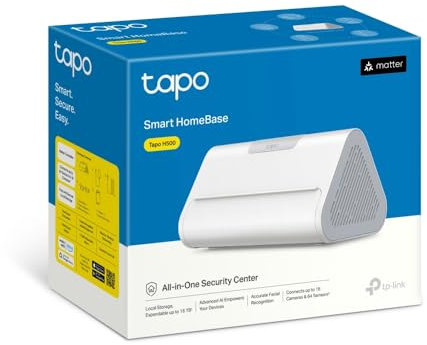 Tapo H500 Smart HomeBase, Connetti 16 Telecamere e 64 Sensori, Archiviazione Locale 16GB Integrato+16TB Espandibile HDD/SSD, Senza Canone Mensile, Rilevamento AI Avanzato, Output HDMI