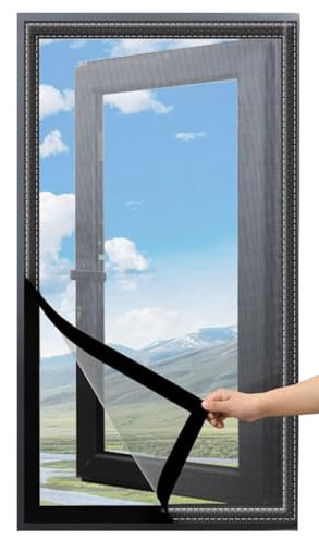 55x110cm Nero Zanzariera per Lucernari e Finestre a Tetto - Design Autoadesivo Blocco Zanzare Senza Ostacolare la Luce Naturale