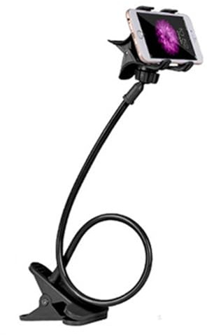 Universal Handy Halter Schwanenhals,Handyhalterung aus Eisen 360 Rotation Mit Clip, Flexible Lang Arm Einstellbar, Lazy Handy Halter Ständer für Smartphone für Bett, Schreibtisch, Auto (Schwarz)