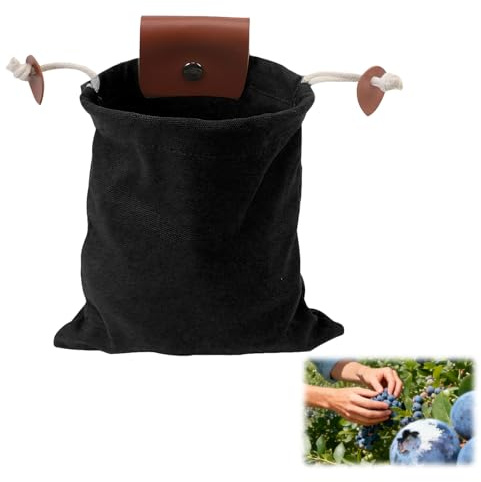 Collapsible Mushroom Foraging Bags, Canvas Leather Foraging Pouches, Mushroom Foraging Pouches, Bushcraft Bag for Camping, Hiking, Harvesting, Collecting