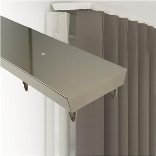 Champagner-Deckenvorhangschiene, robuste Doppelschiene für Vorhänge, Raumteiler, Schlafzimmer, Balkon, Büro, 4 m Länge